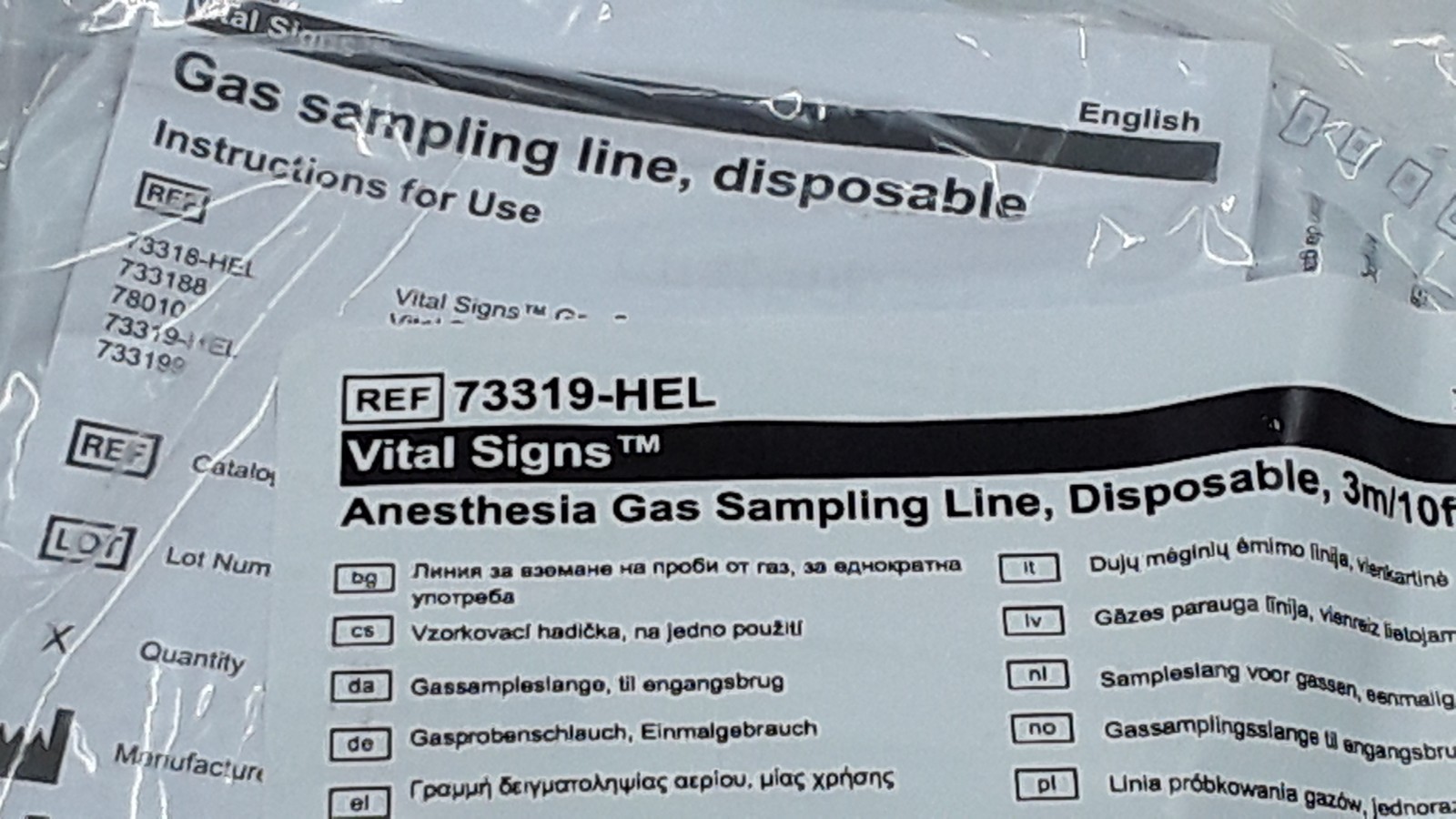Vyaire Sample Line 10ft REF 73319-HEL x10