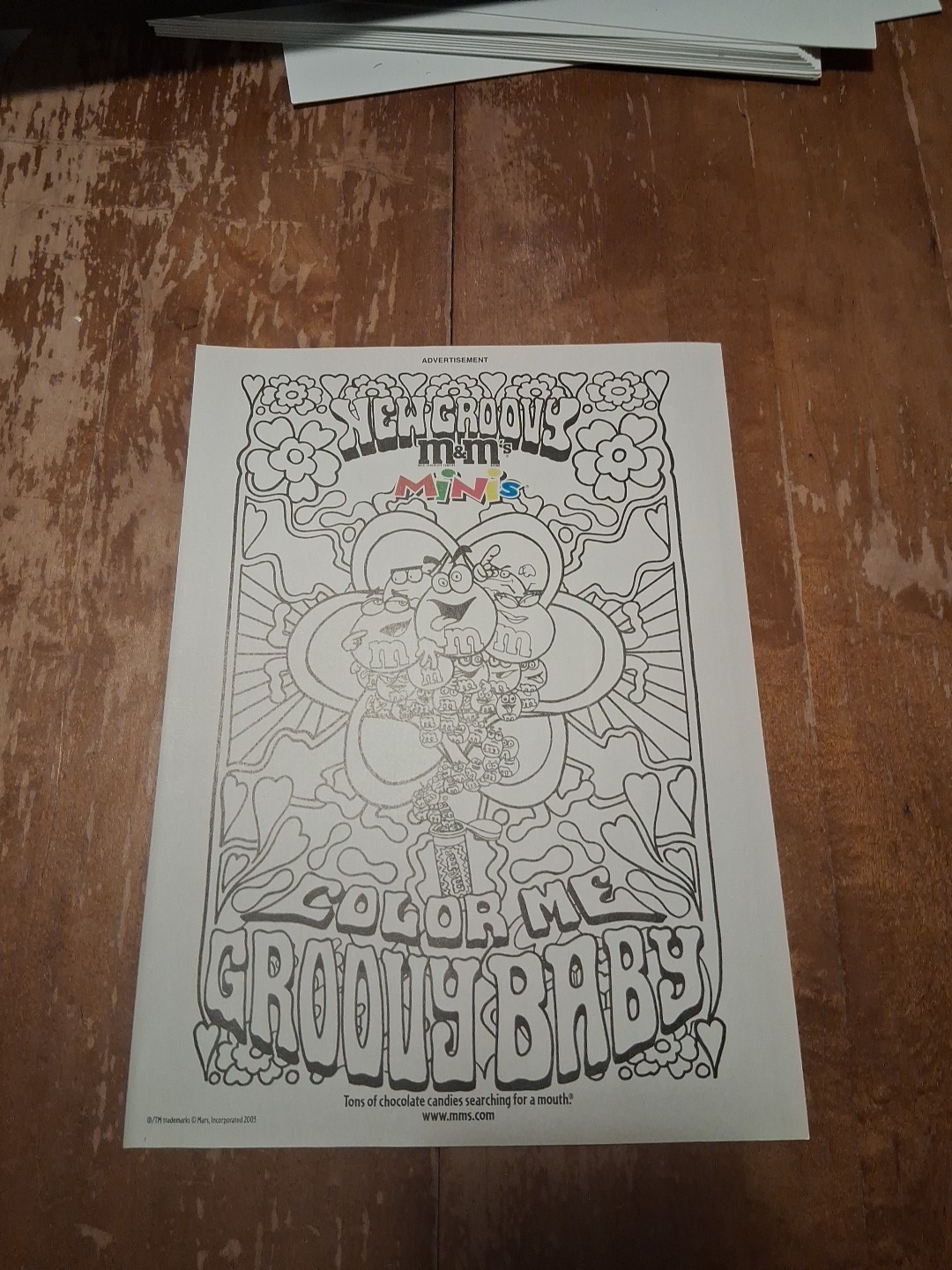 M&m Minis Groovy Color Sheet Print Ad 2005 8x11