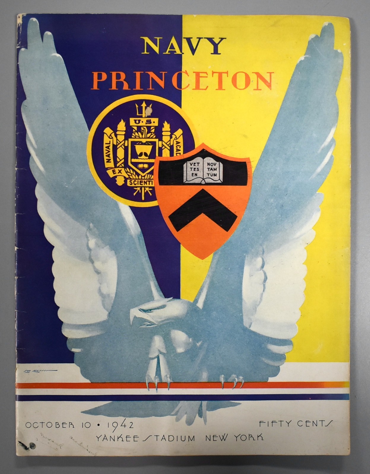 Navy vs Princeton October 10th 1942 Official Game Program Yankee Stadium