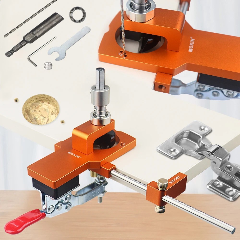 35mm Concealed Hinge Jig Kit Hole Drilling Guide Locator With Fixture Woodworkin