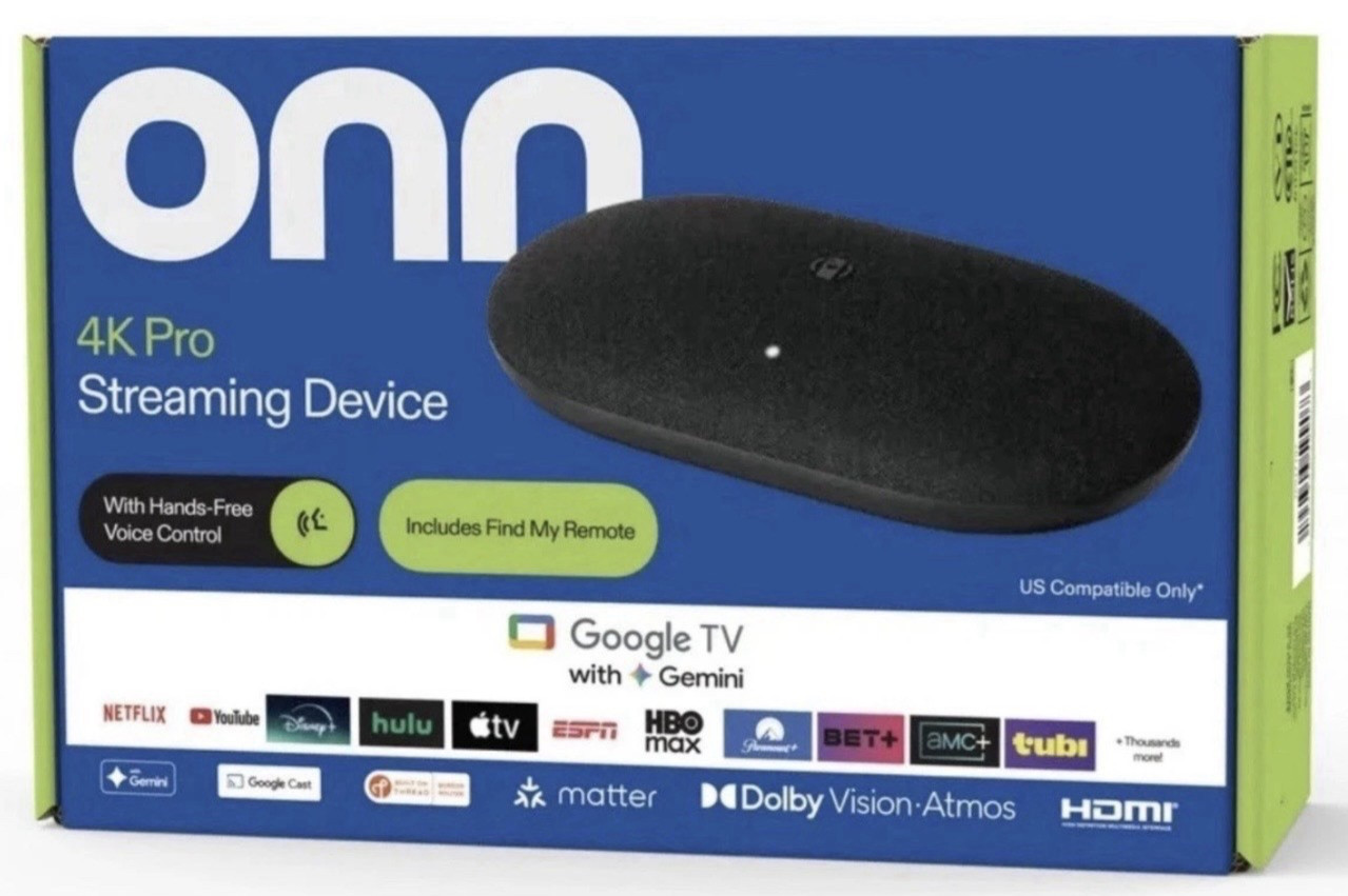 onn 4K Pro Streaming Device, Google TV with Gemini (NEW 2026 Model) - Ultra-fast