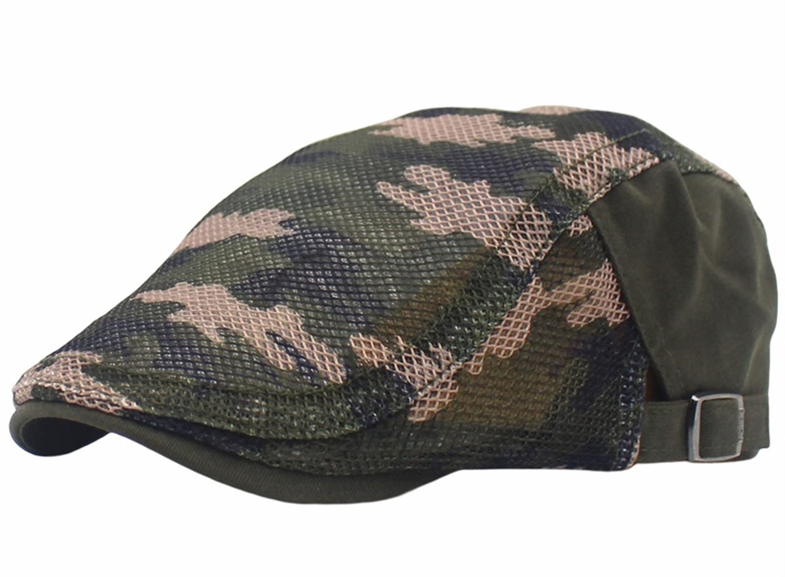 Reyox Unisex Breathable Mesh Summer Cap Adjustable Camo Flat Cap Beret Cabbie...