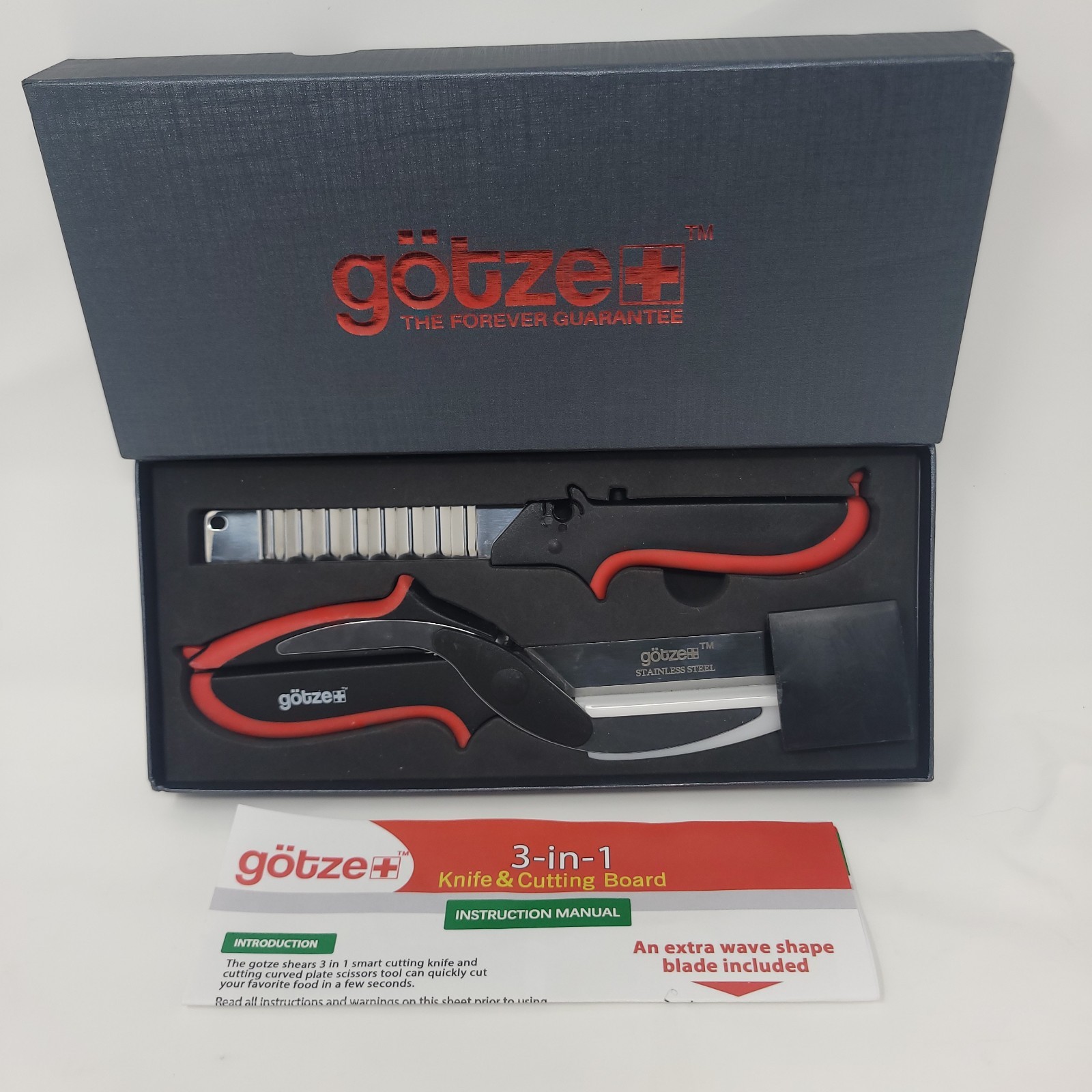 Excellent Gotze Shears 3 In One Smart Cutting Knife & Cutting Board Kitchen