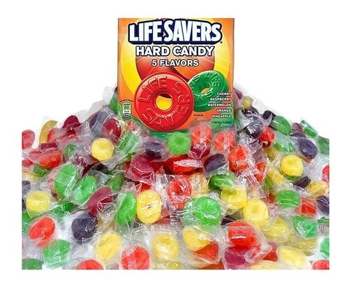 LifeSavers Hard Candy 5 Flavors 2lb Cherry Watermelon Orange Pineapple Raspberry