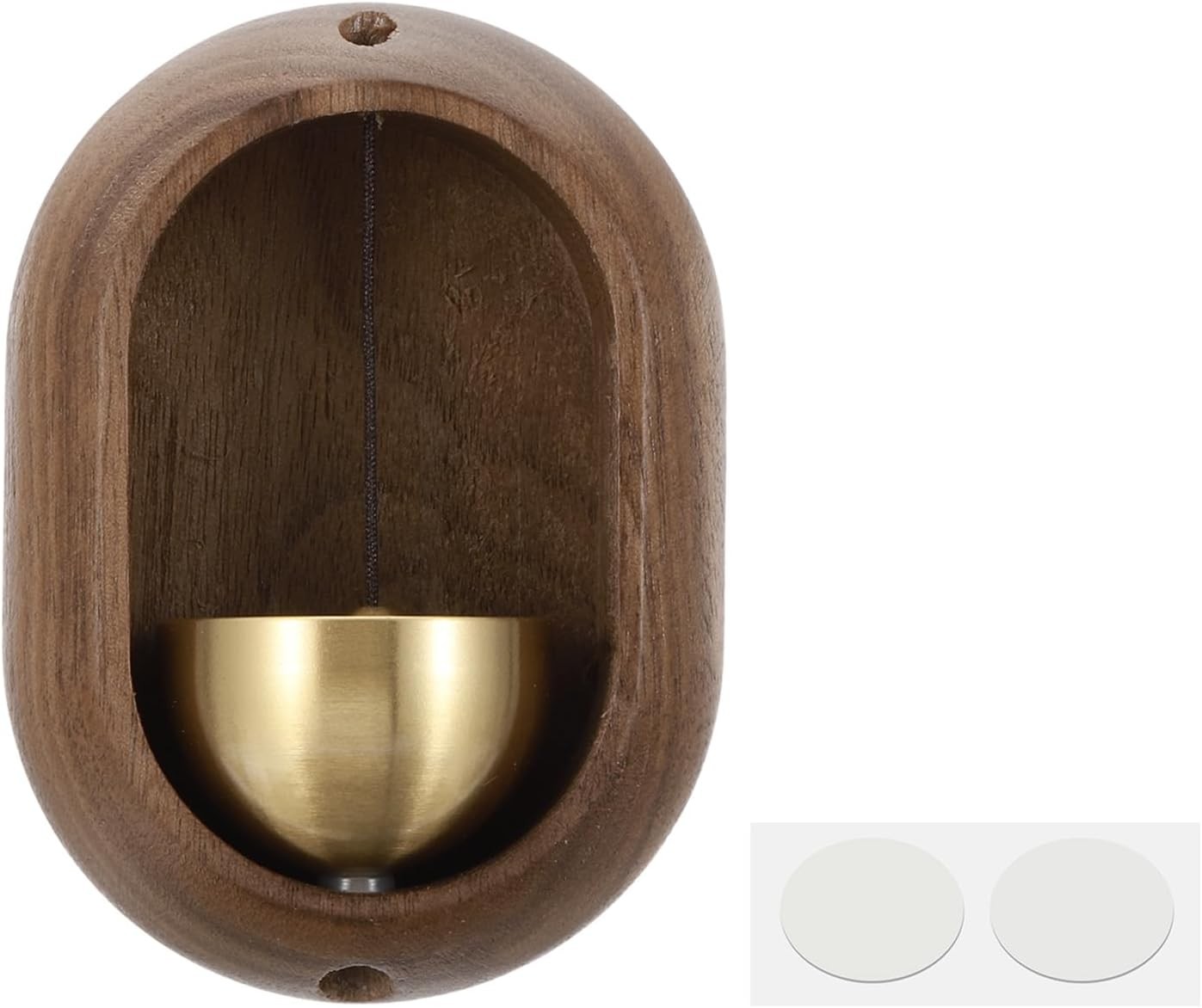 PATIKIL Shopkeepers Bell, Wood Door Chime Hanging Magnetic Bell Brown