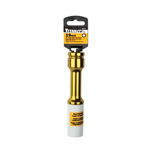 Titan 21119 Lug Nut Socket Extra Long, 1/2" Drive x 19mm