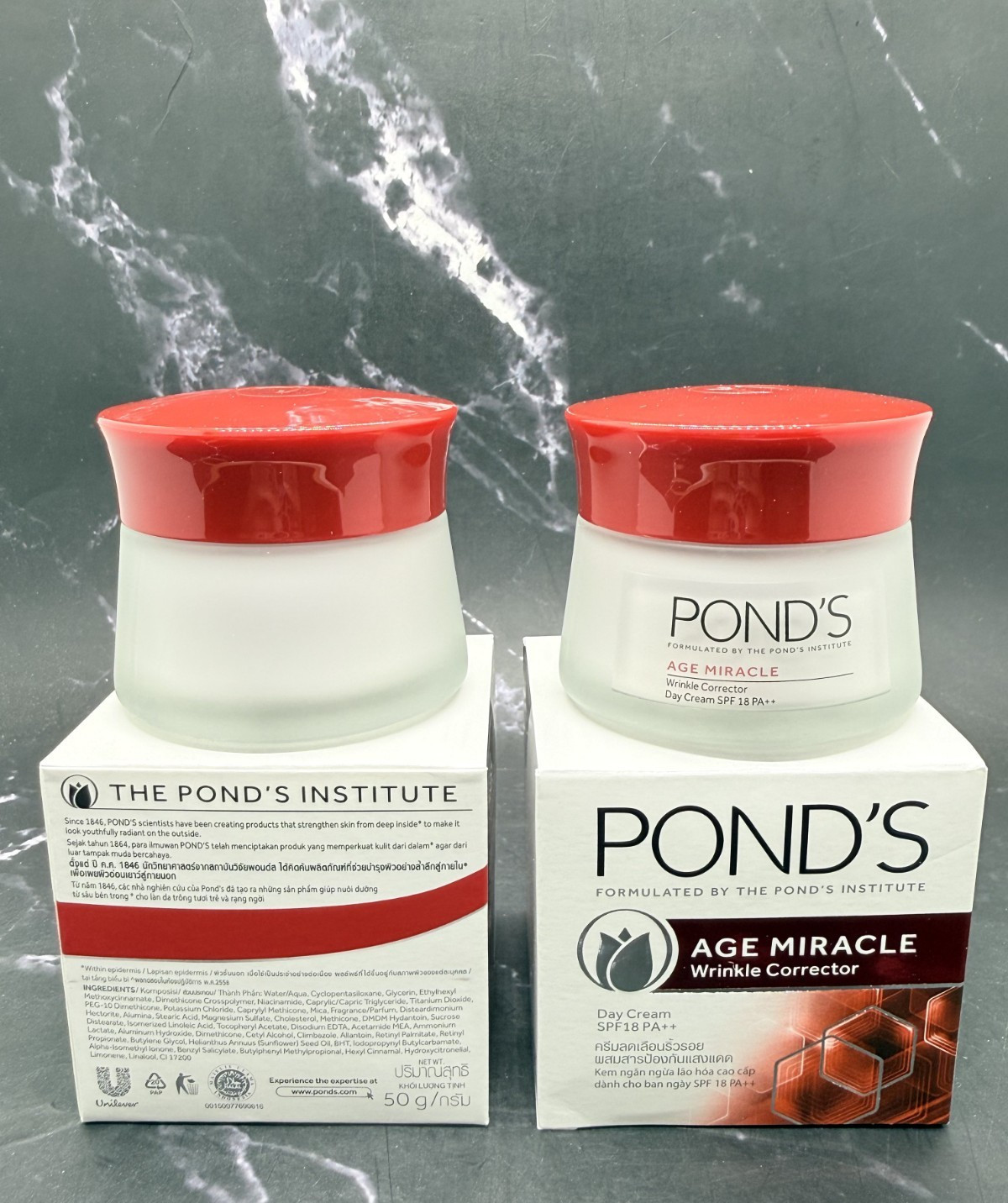 Lot of 2 Pond's Age Miracle Wrinkle Corrector Day Cream Spf 18 PA- 50 g -BNIB