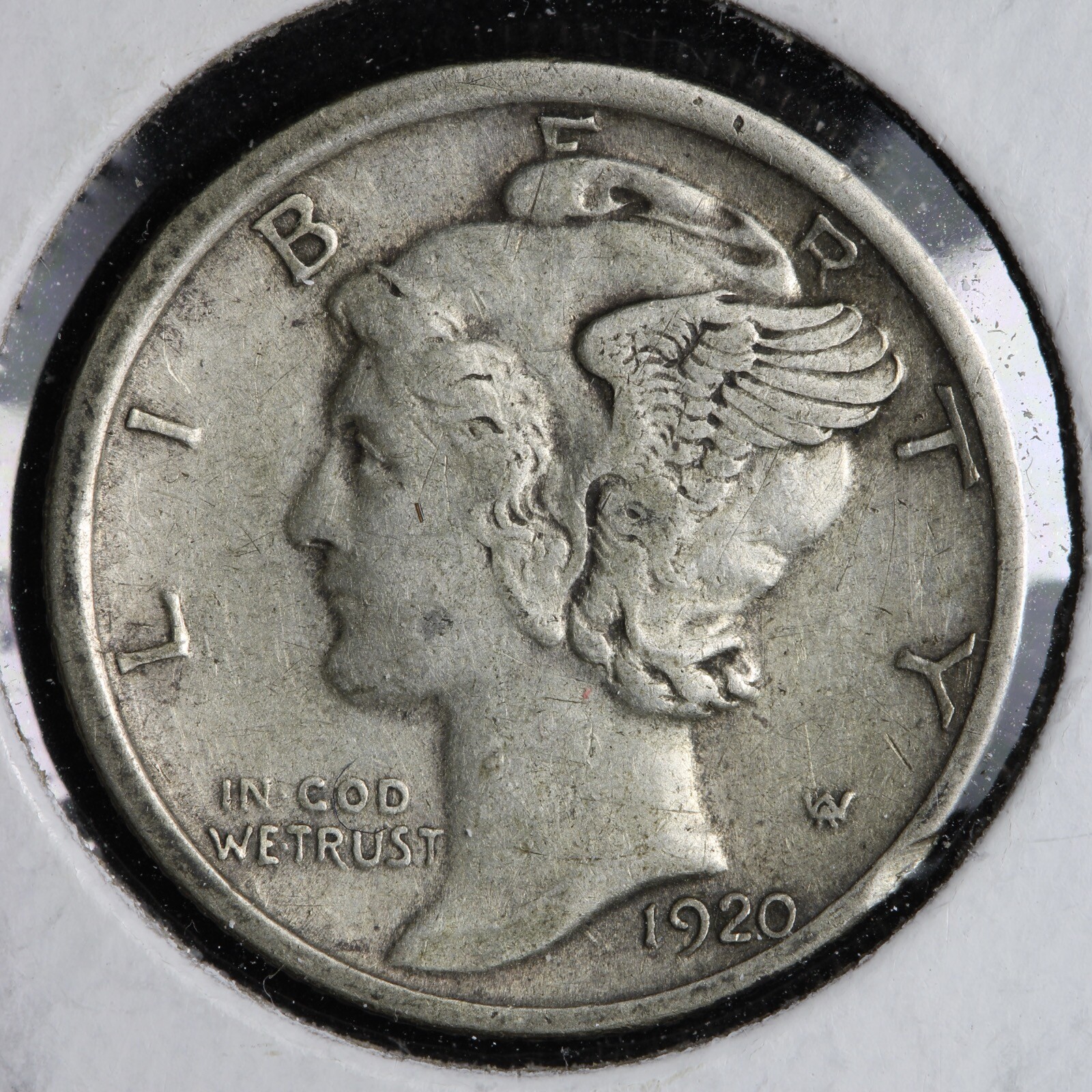 1920-D Mercury Silver Dime AU E169 ACL