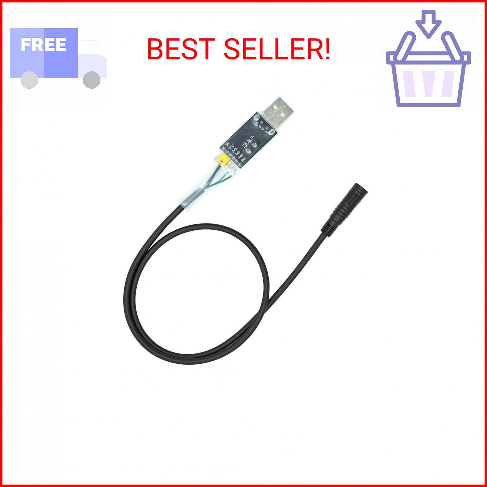 Forbestcy USB Programming Cable for BAFANG BBS01 BBS02 BBS03 BBSHD Mid Drive Mot
