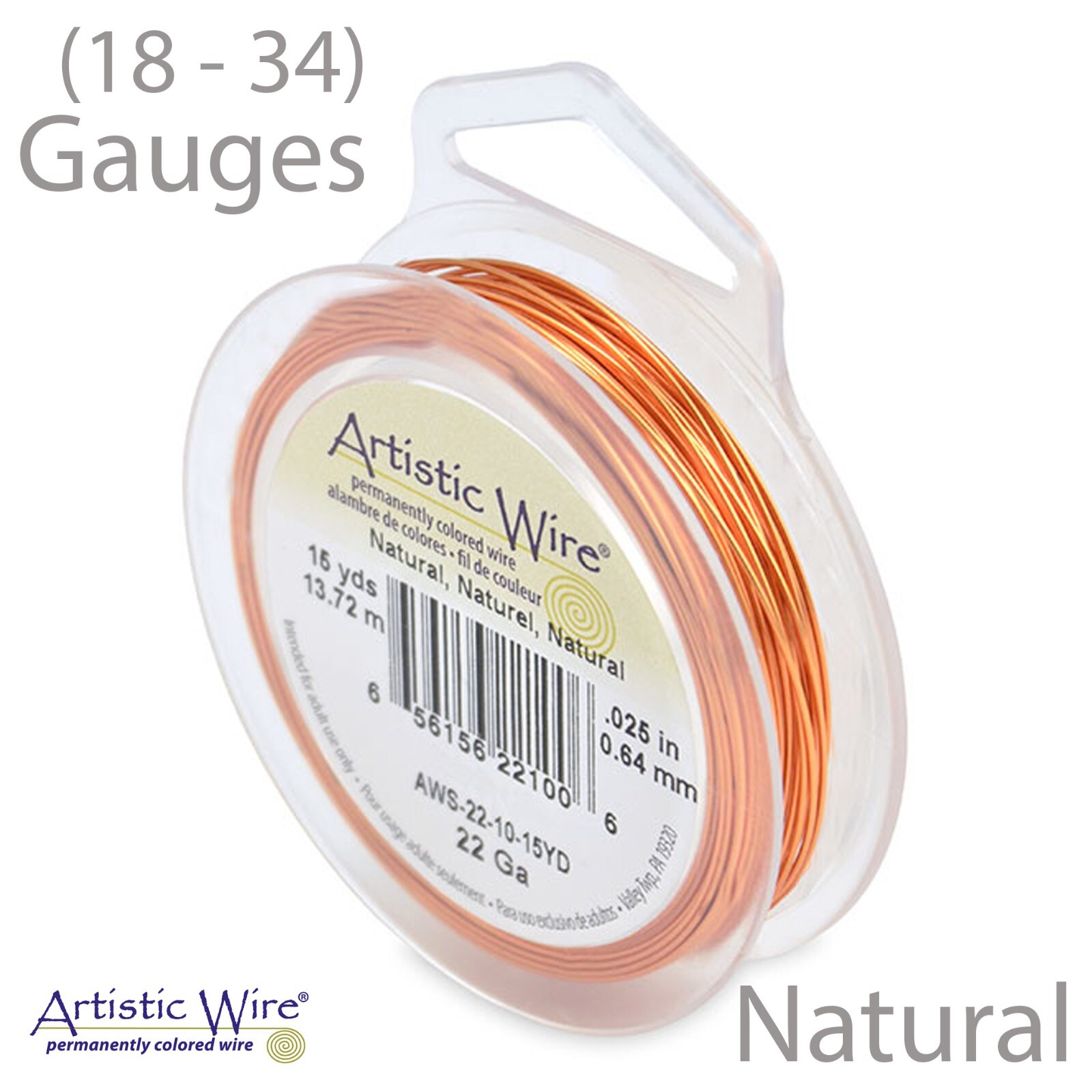 Natural Copper Color Tarnish Resistant Artistic Craft Wire - (18-34 GA)