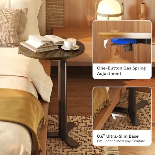 FLEXISPOT Gas Spring Adjustable Bar Table with One-Touch Lift, 20‘’ Walnut