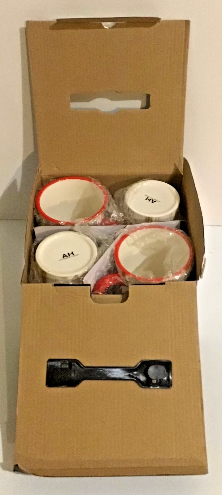 Authentic + Home Holiday Red Truck Collection 4 piece 16 ounce mug set NIB