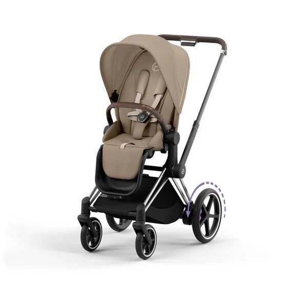 NEW Cybex E-PRIAM Electric Stroller Beige Silver Frame with Battery & Charger