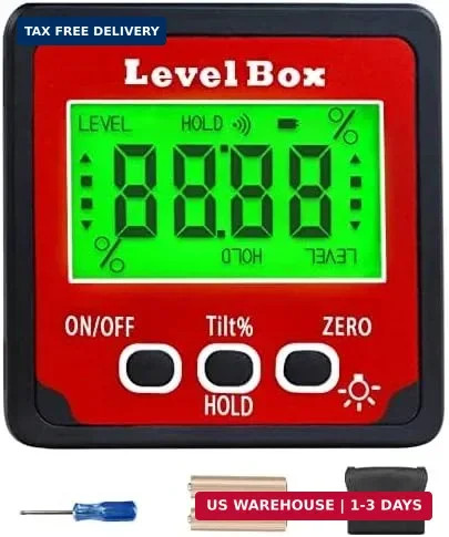 Digital Inclinometer Angle Finder Gauge, IP54 Digital Electronic Protractor Beve