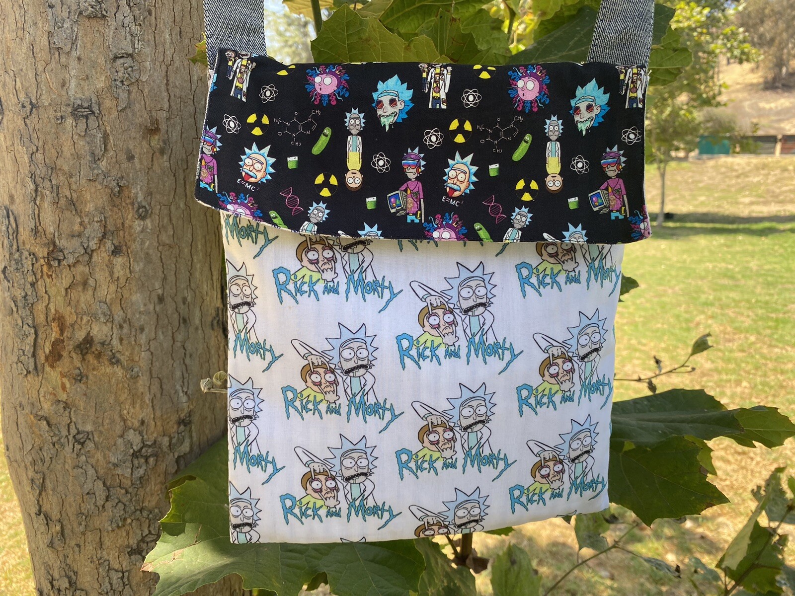 HANDMADE SHOULDER BAG  I LOVE 2000,s CARTOONS 100% COTTON HANDMADE IN USA