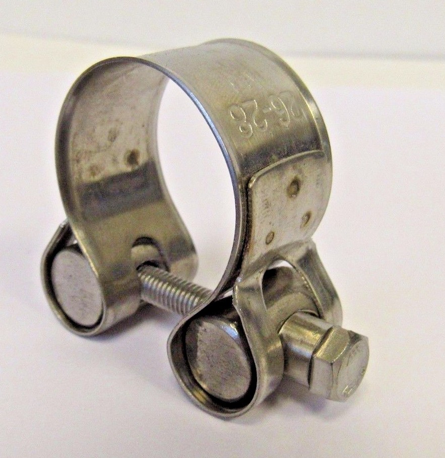 NEW (2) PACK 26-28 MM (1.02-1.10 IN.) HD 304 STAINLESS STEEL T-BOLT HOSE CLAMP