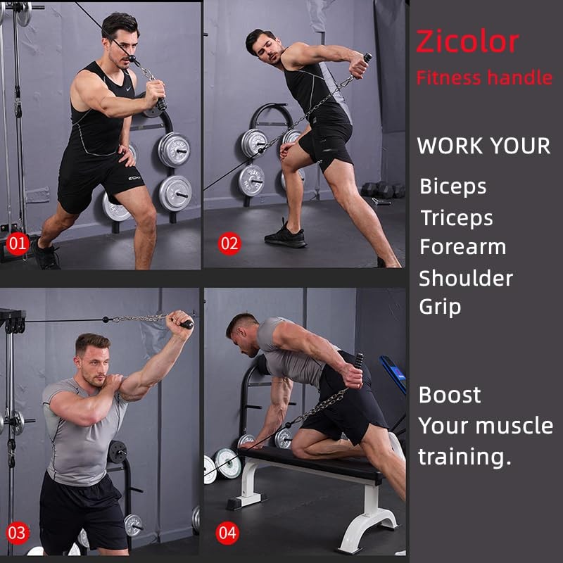 Ergonomic Tricep Rope Handle for Cable Machine LAT Pulldown Attachment