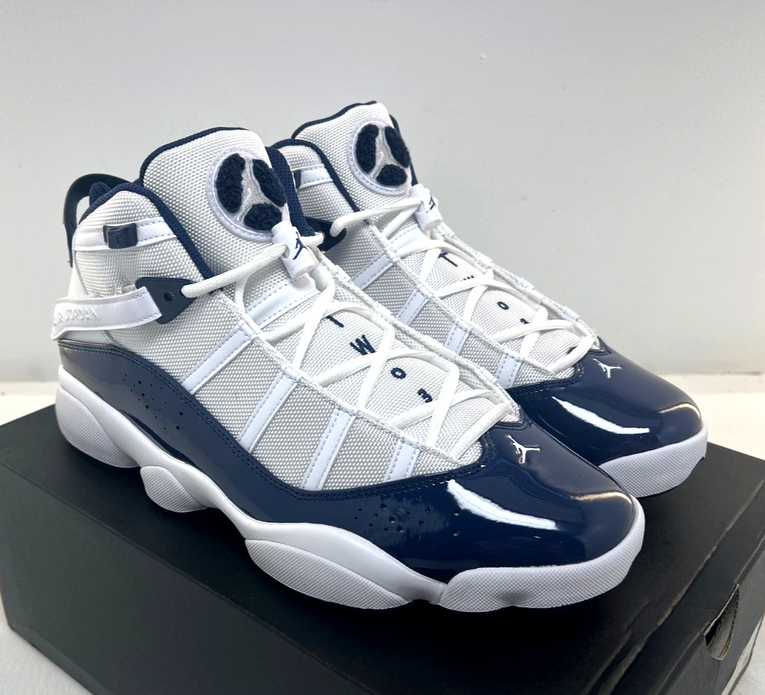 Nike JORDAN 6 RINGS Men's Basketball Shoes 322992 124 Midnight Navy NEW