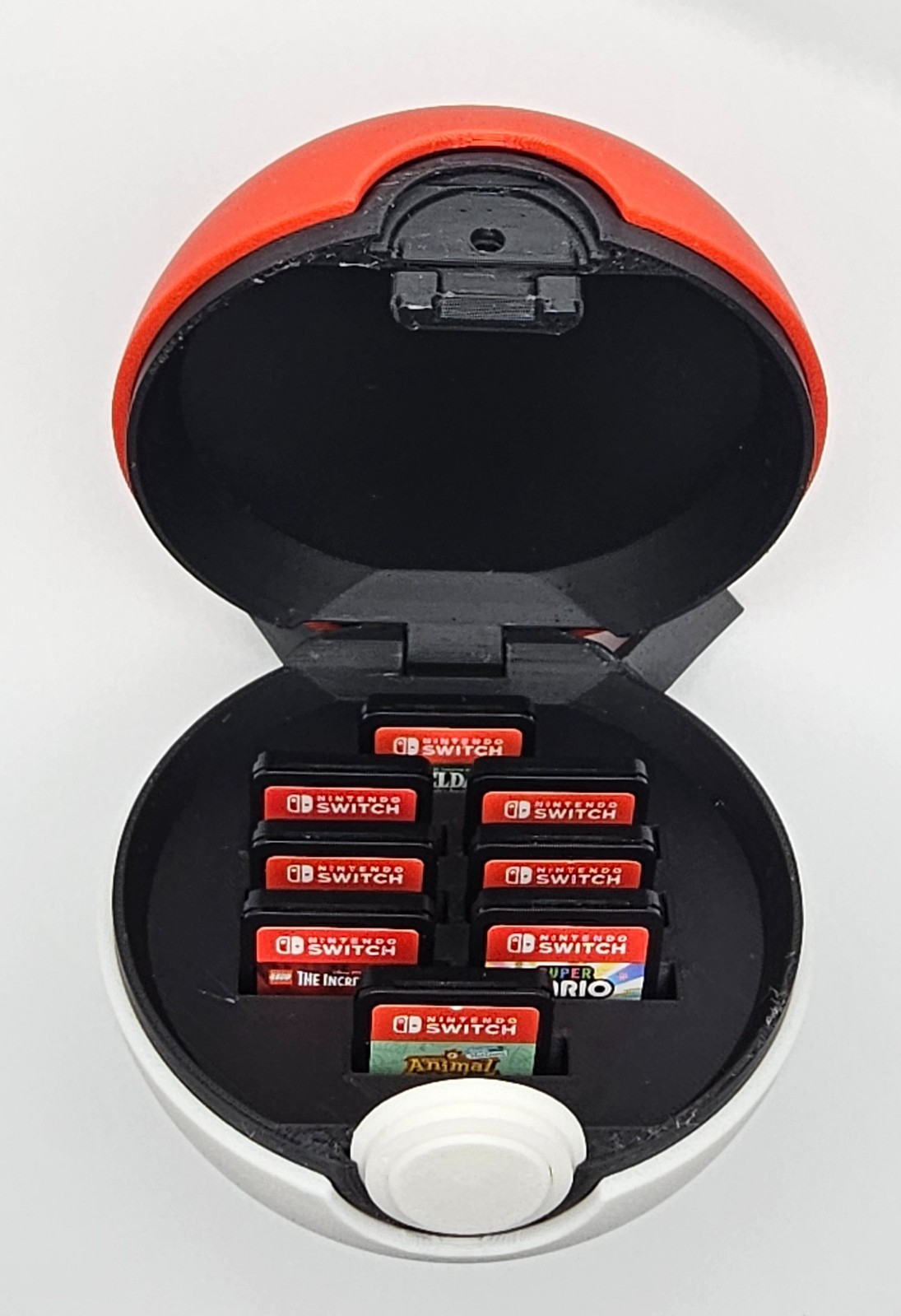 Pokemon Pokeball NINTENDO SWITCH Game Holder - 8 Cartridge Storage - With Stand