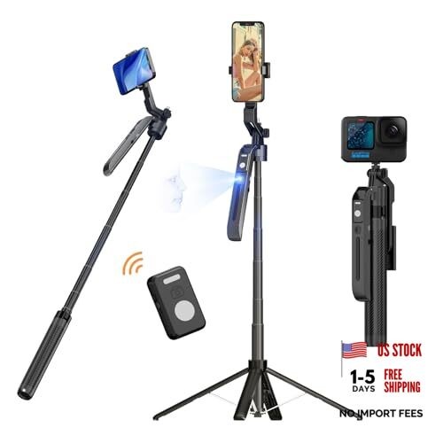 Auto Face Tracking Tripod for iPhone with Remote, 70 inch Extendable 360°