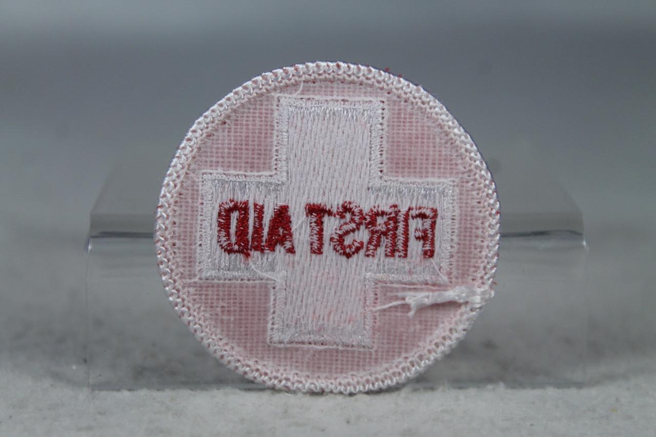 'First Aid' Round Red With White Embroidered Sew On Patch NEW