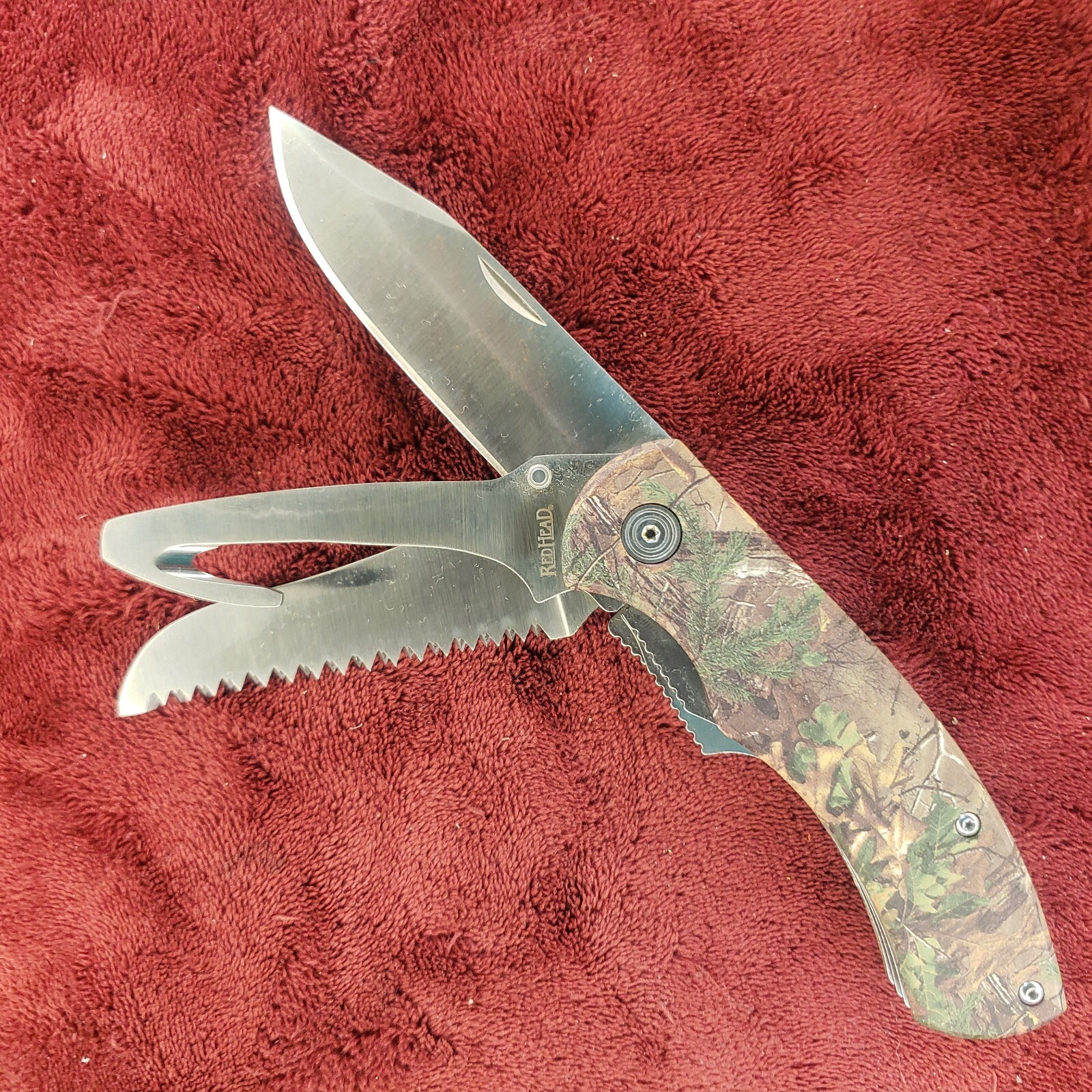 Redhead Knives Multitool Multi tool 3 fully locking tools Camo Knife with Sheath