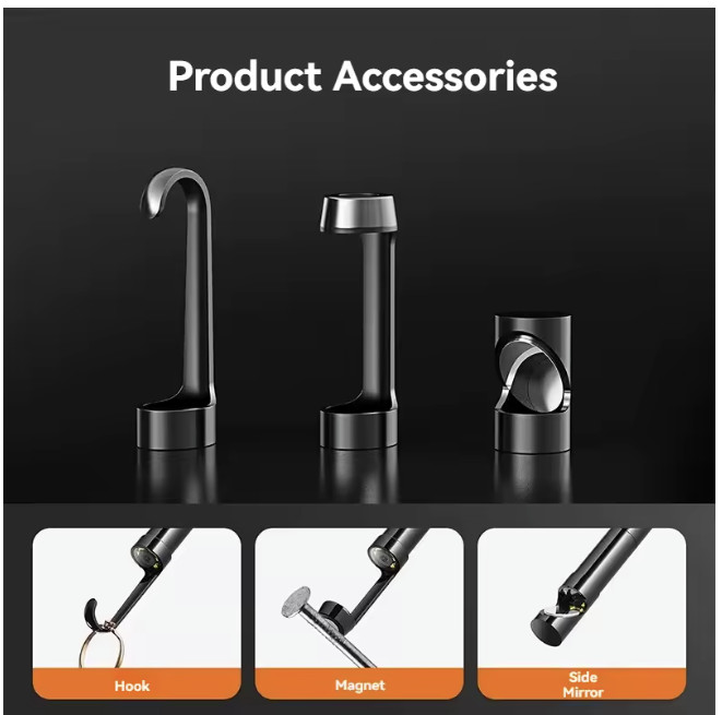Endoscope Borescope 8mm 1920P HD Inspection Snake Camera for iPhone Android iOS