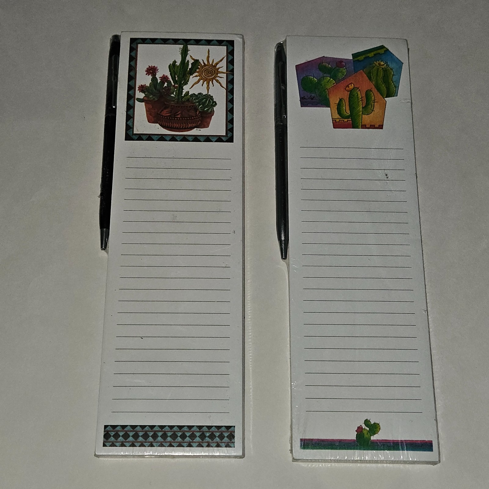 NEW 2 Wellspring Magnetic Notepads Pens Set Cactus Pots Trio Desert