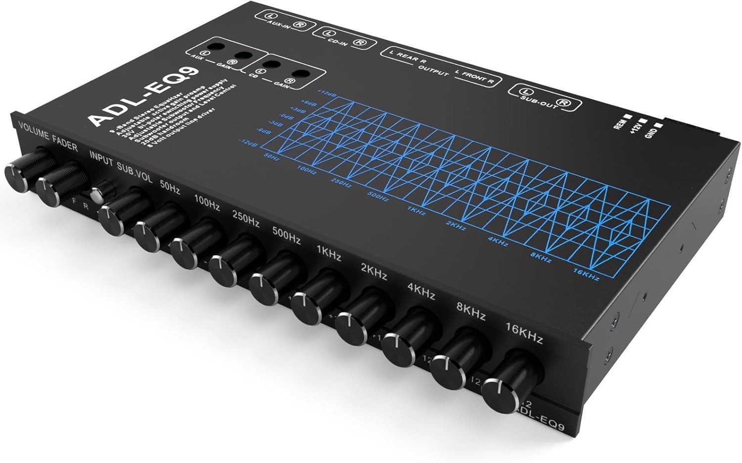 Car Audio Equalizer with Subwoofer Frequency Control^