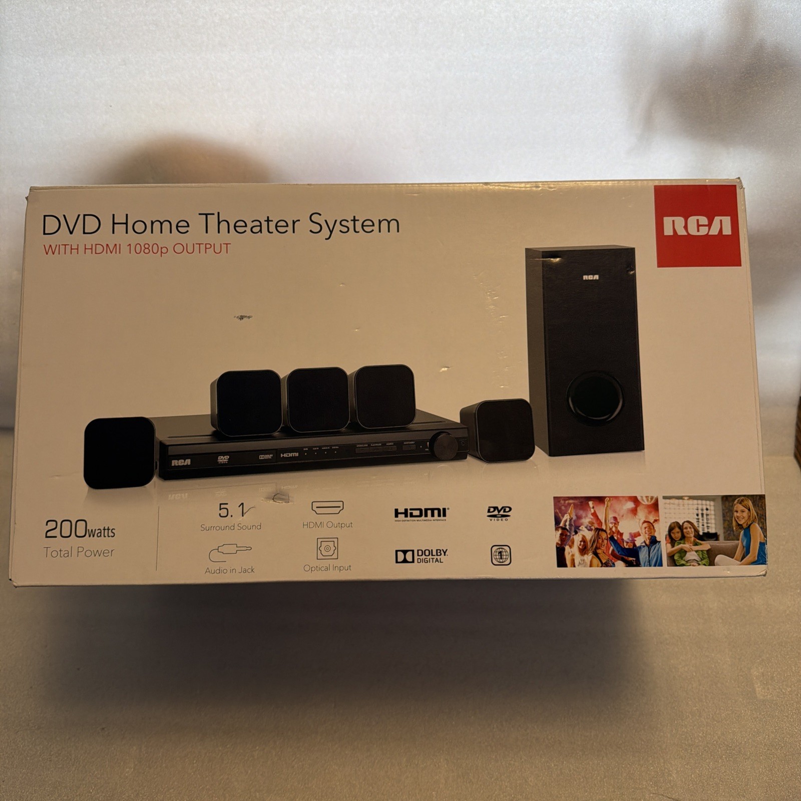RCA 200 Watt DVD Home Theater System HDMI 1080p Output Model RTD3276H