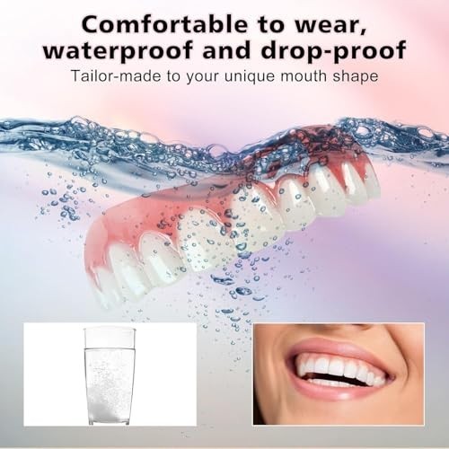 Silicone Reline Denture Kit for Upper & Lower Teeth, Soft Comfortable Veneers