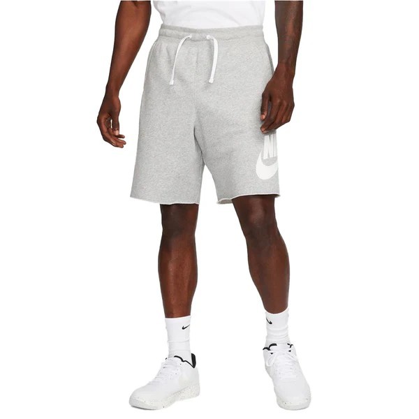 Nike Alumni French Terry Shorts Loose Fit Knee Length Gray Mens Small DX0502-063