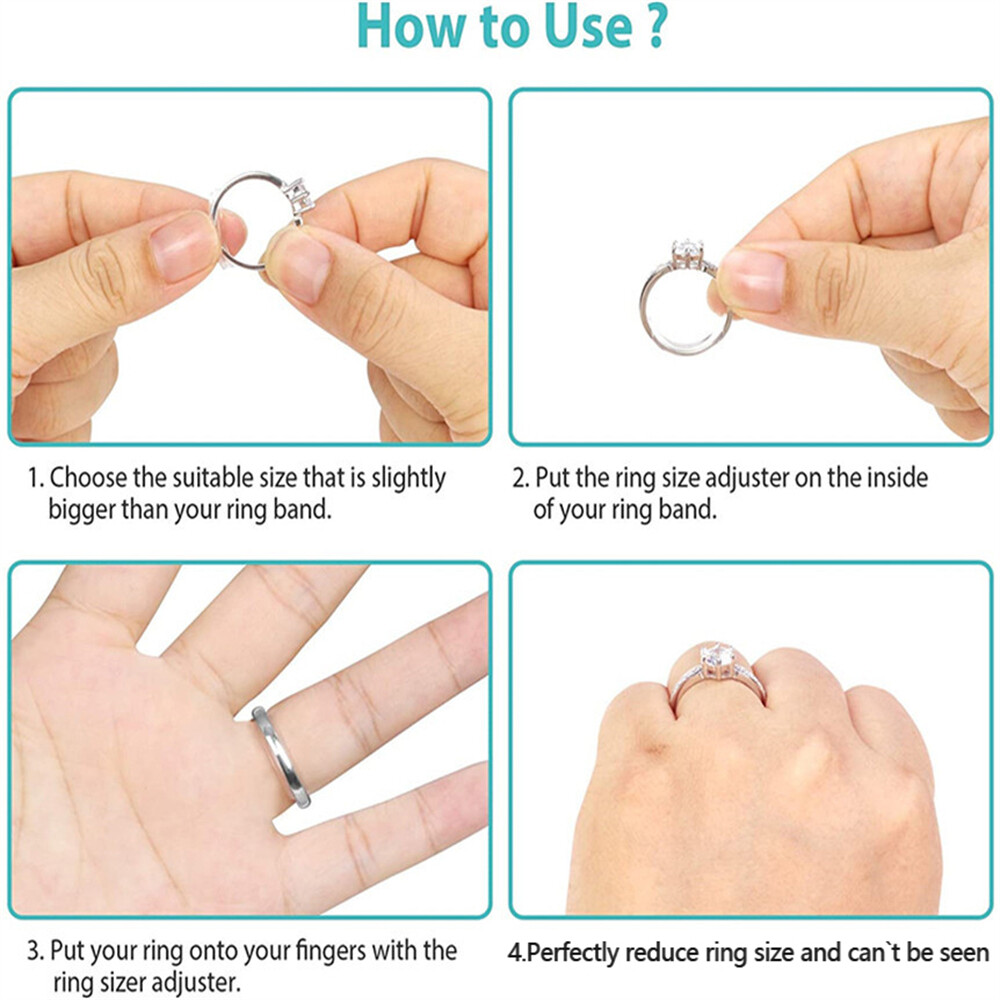 8Pcs Ring Size Adjuster Invisible Clear Ring Sizer Jewelry Fit Reducer Guard US