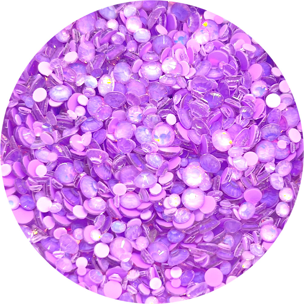 Flat Back Non-Hot Fix Glass Rhinestones - Neon Purple