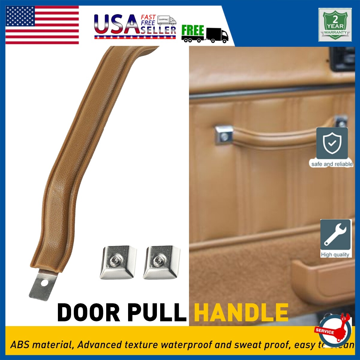 For 1987-1995 Wrangler YJ Interior Door Pull Handle Driver / Passenger Spice Tan