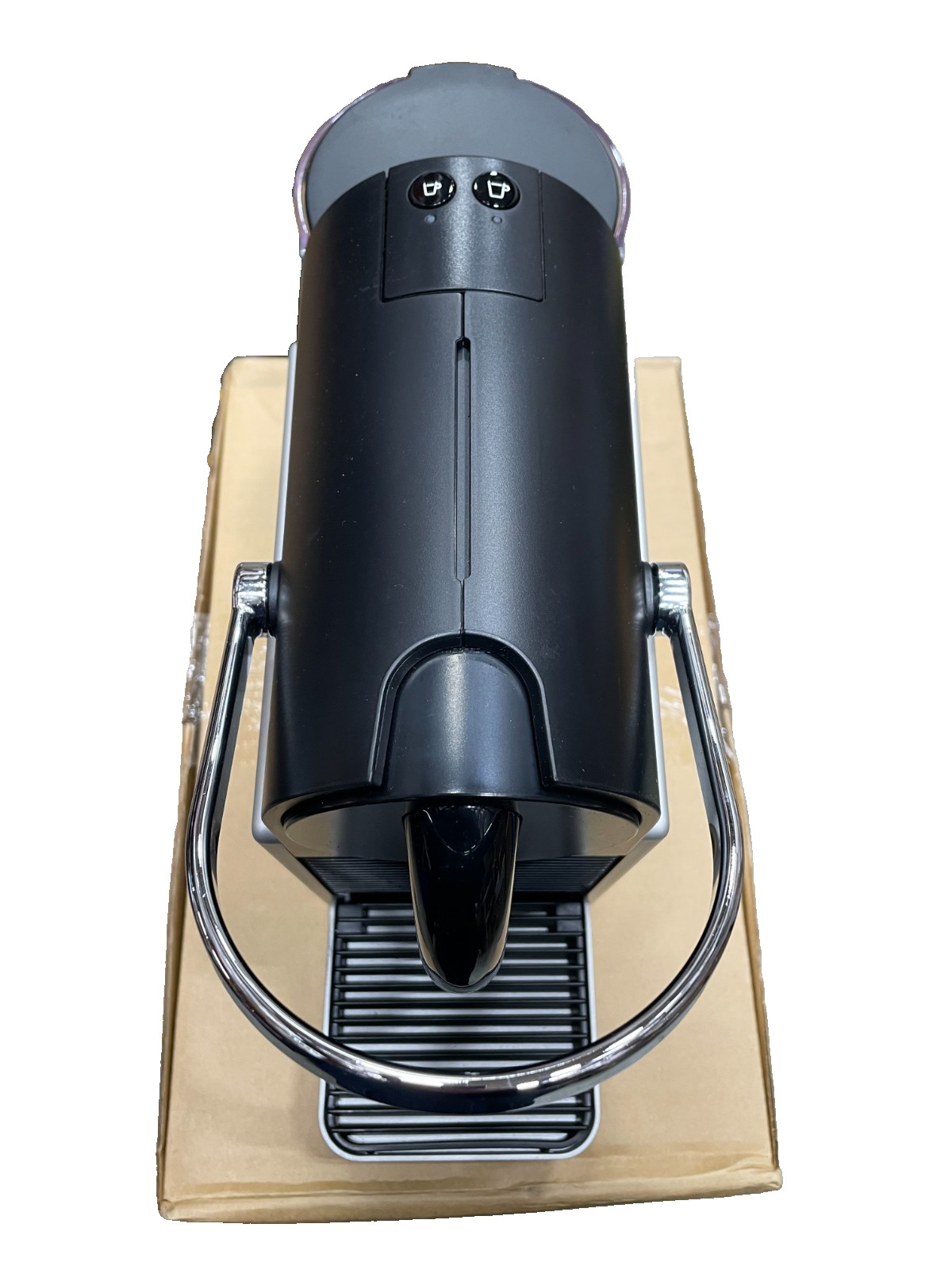 Nespresso Pixie Espresso Capsule Cofee Machine By Delonghi Black Silver