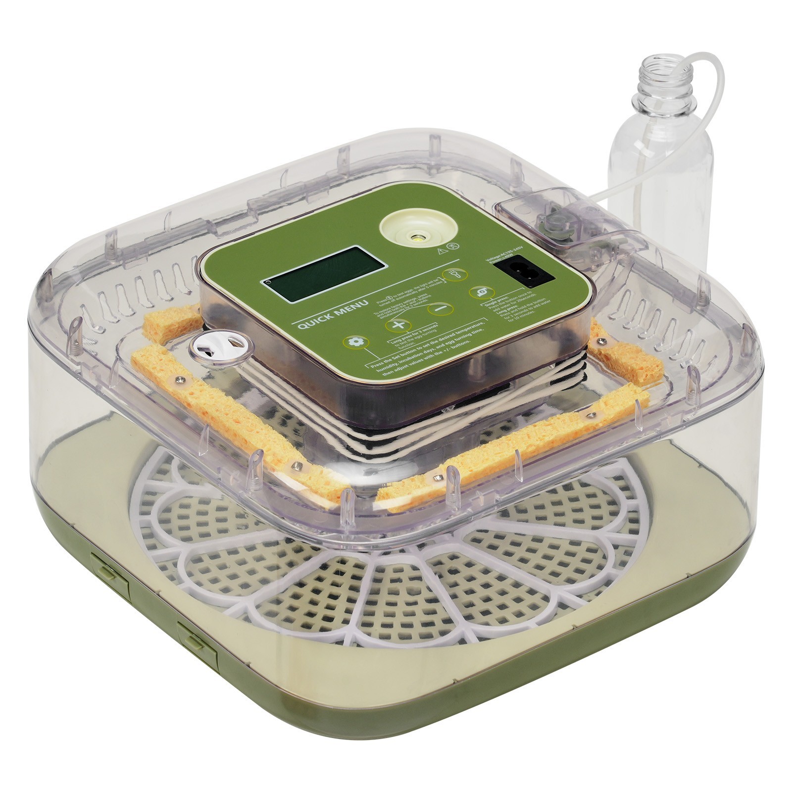 Egg Incubator Equipped w Water Bottle Fully Automatic 12 Egg Turning LCD Display