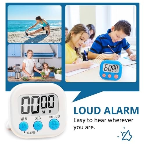 12 Pack Magnetic Digital Timers - Loud Alarm Countdown Timers for Cooking, Class