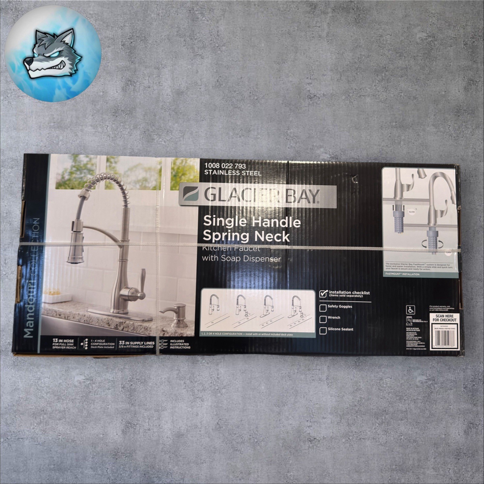 Glacier Bay Mandouri Single Handle Spring Neck Pull Down Sprayer Kitchen Faucet
