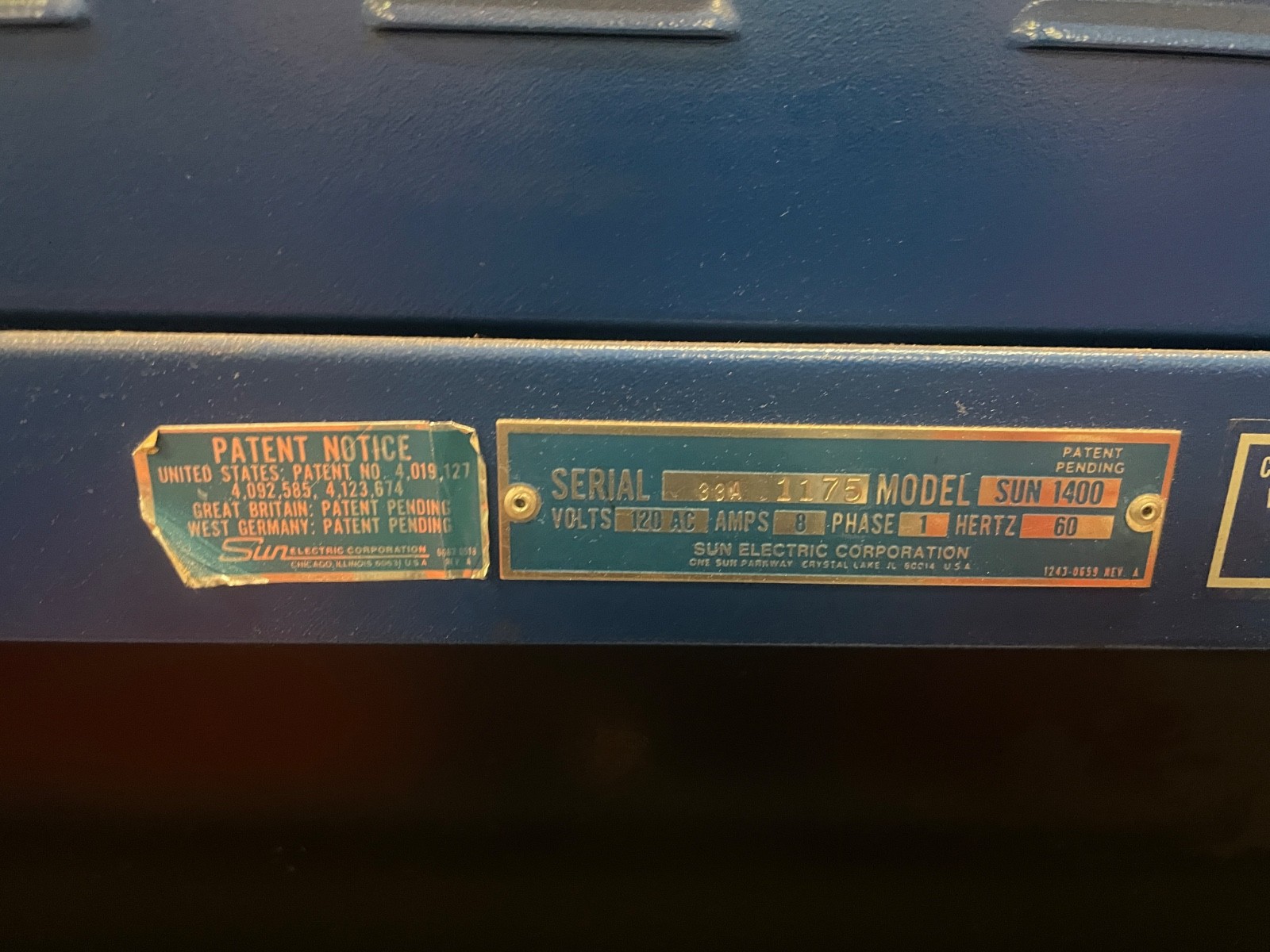 Sun 1400 Engine Analyzer / Accessories