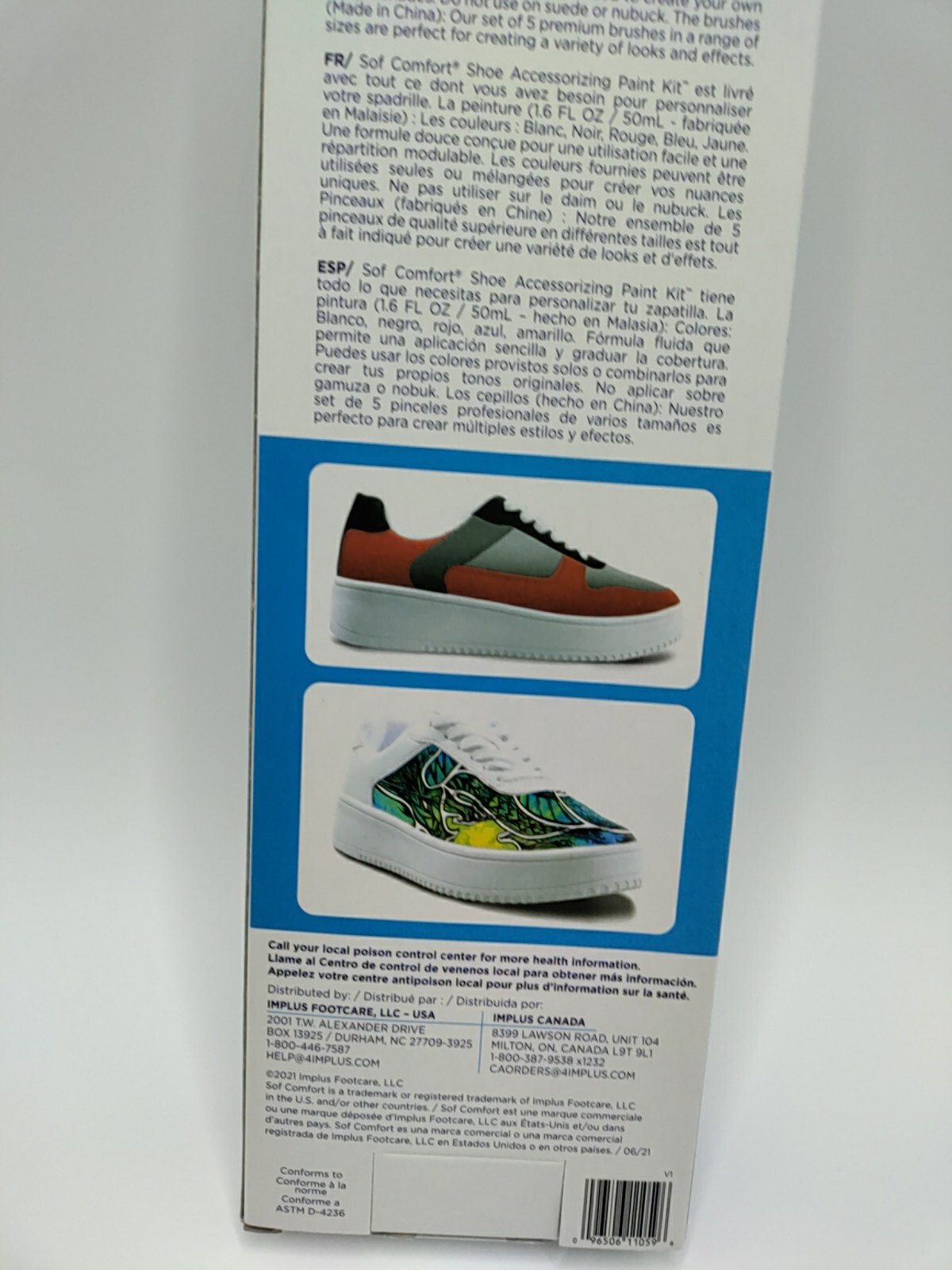 SOFCOMFORT Shoe Accessorizing Paint Kit, 5 Colors , 5 Brushes , Multicolor
