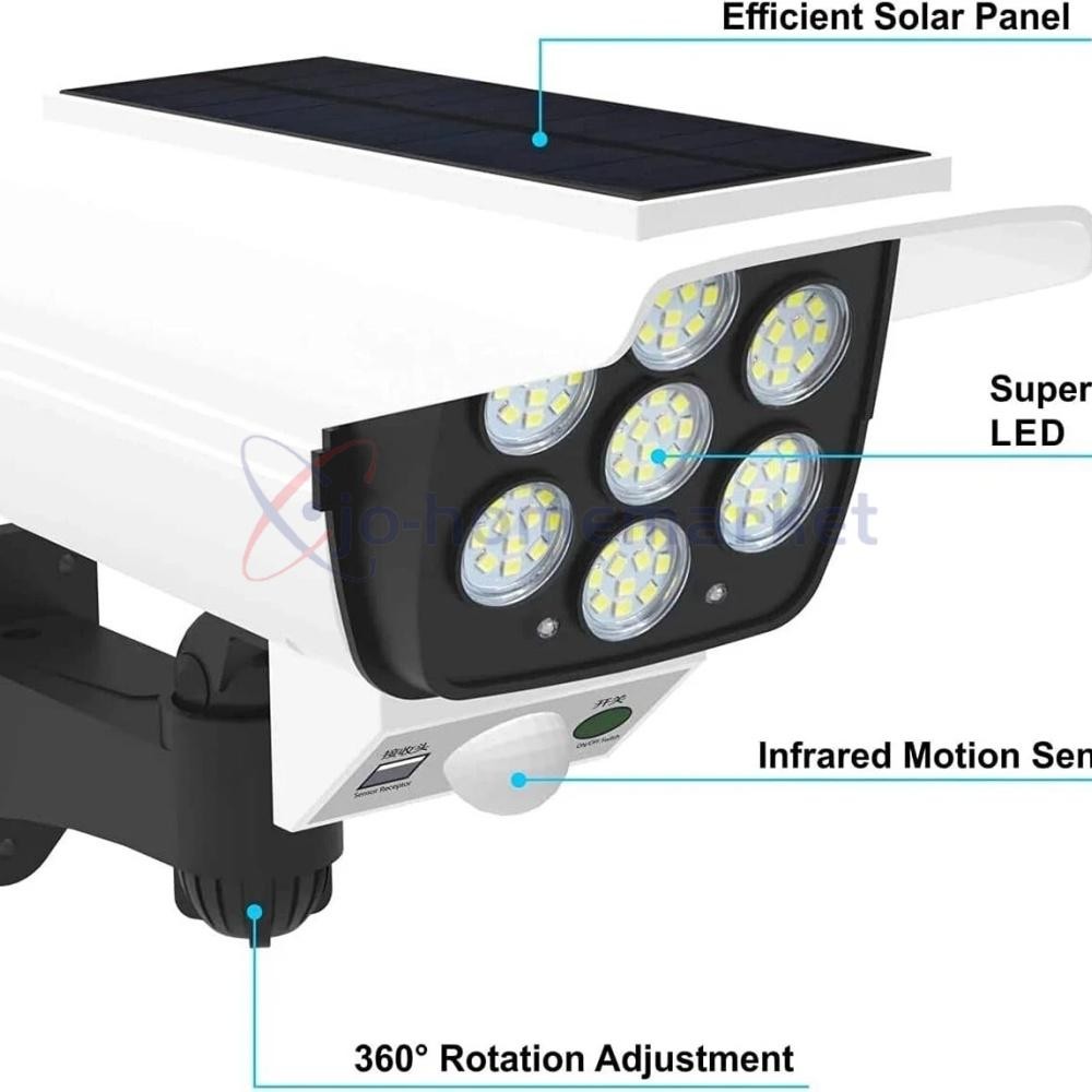 2PC Solar Motion Sensor Lights Outdoor Wireless 77 LED Flood Security Spotlights