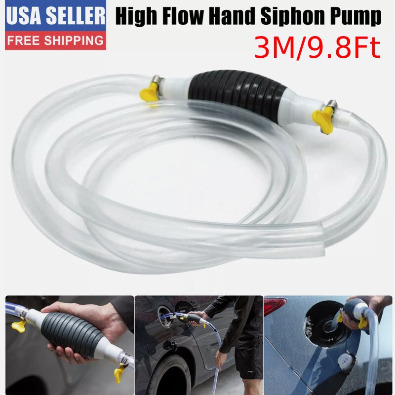 Siphon Hand Pump Portable Manual Car Fuel Transfer Pump Fit Gas Gasoline Petrol