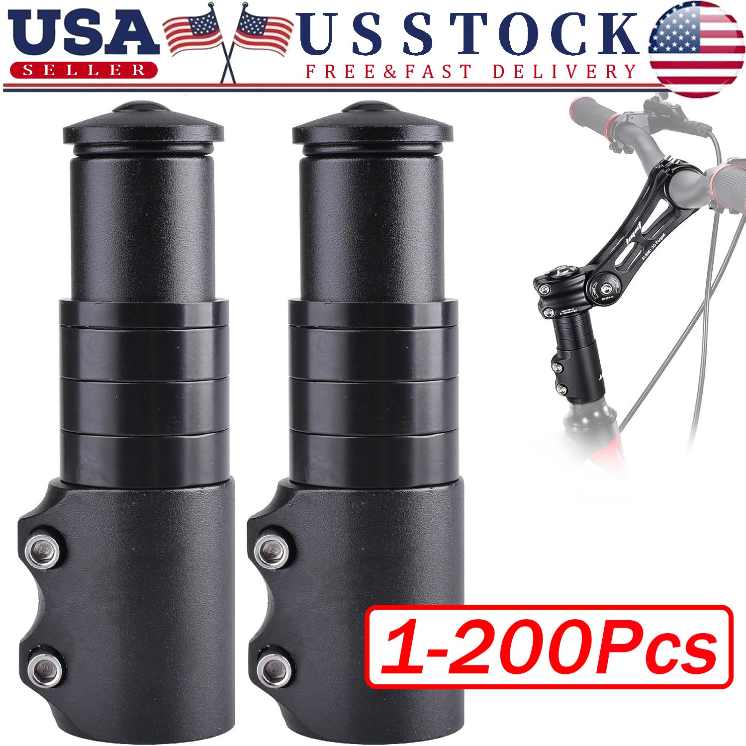 Mountain Bike Handlebar Front Fork Stem Riser Extender Extension Head Up Adaptor