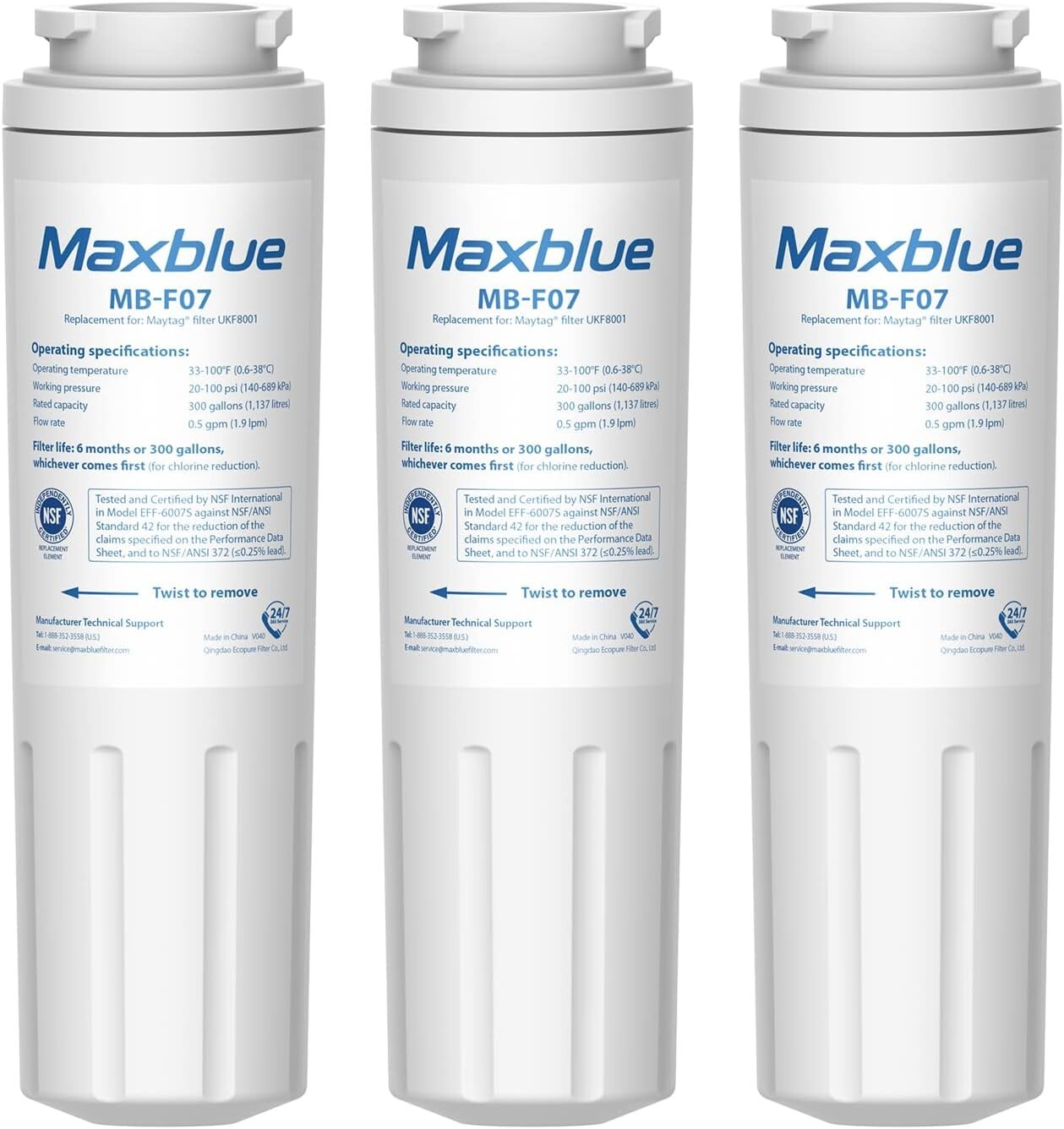 3 Pack Refrigerator Water Filter For Jenn-Air Everydrop EDR4RXD1