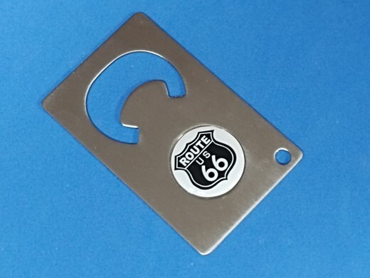 ROUTE 66 CREDIT CARD BOTTLE OPENER BLK SHIELD #168