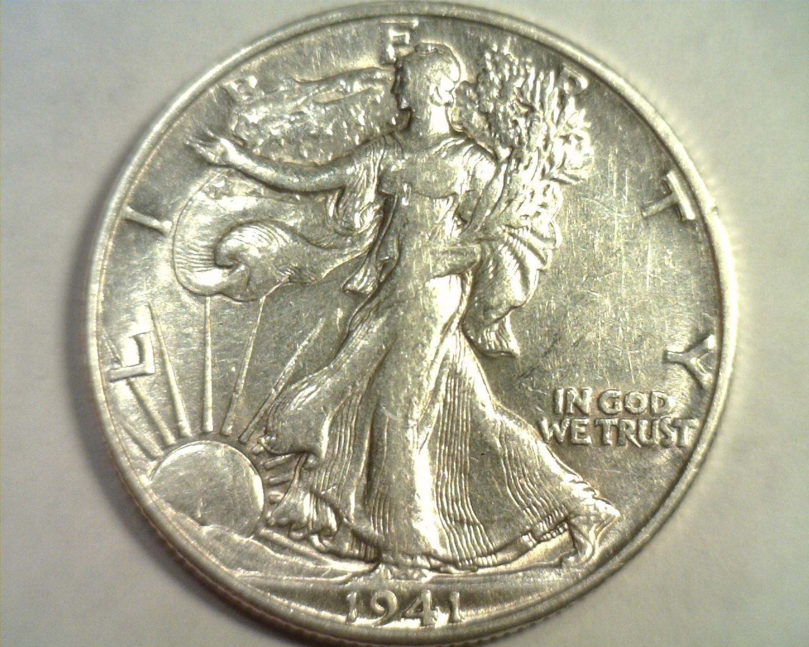 1941-D WALKING LIBERTY HALF ABOUT UNCIRCULATED AU NICE ORIGINAL COIN BOBS COIN