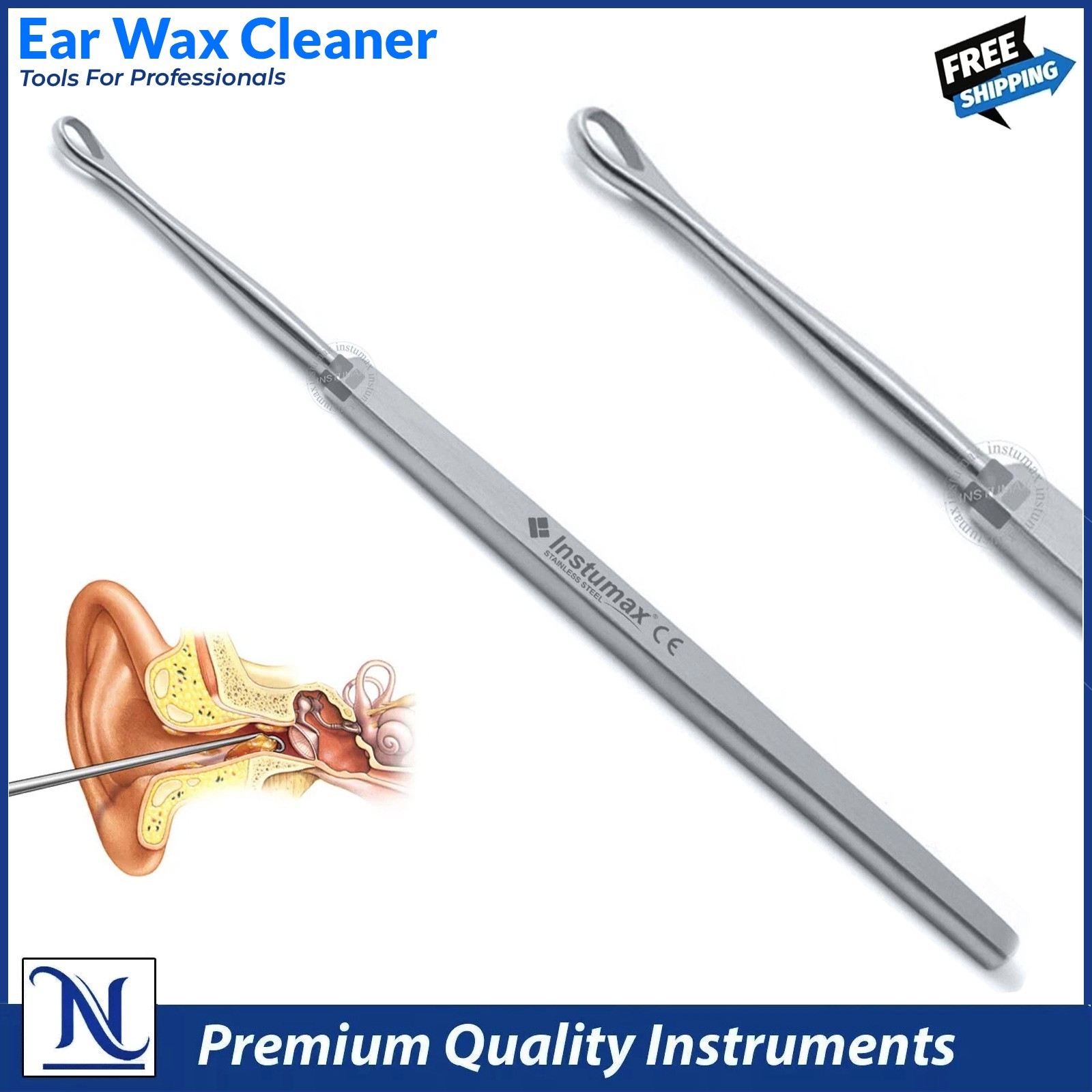 Ear Wax Cleaner & Remover – Medical Grade Stainless Steel Ear Pick Tool