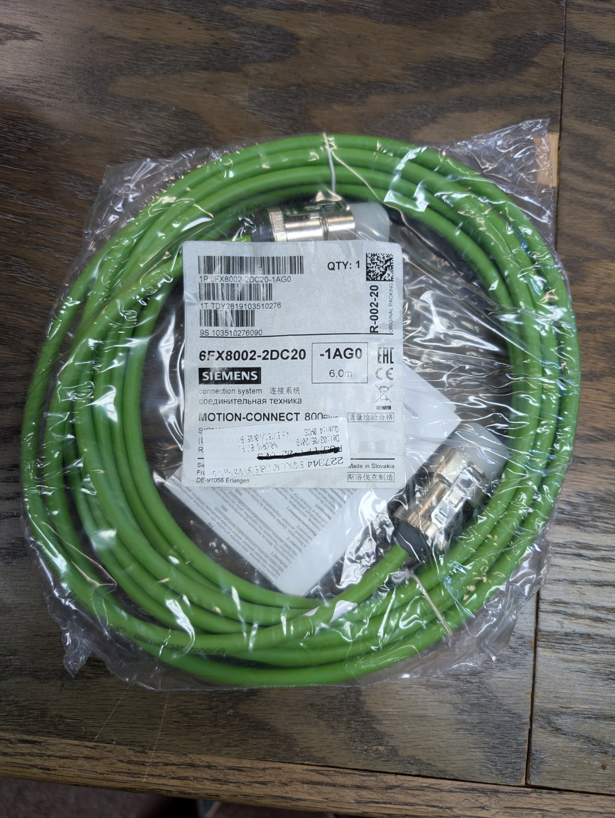 Siemens 6FX8002-2DC20-1AG0 Motion-Connect 800Plus Signal Cable 6m Drive-CLiQ NEW