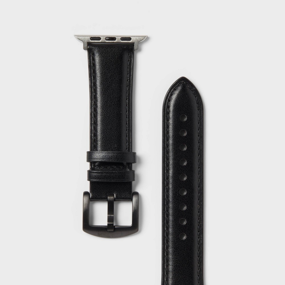 heyday Apple Watch Faux Leather Band Black 42/44/45mm
